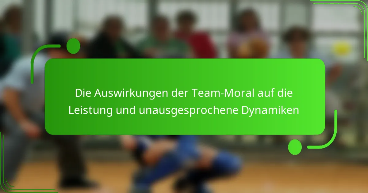 Die Auswirkungen der Team-Moral auf die Leistung und unausgesprochene Dynamiken
