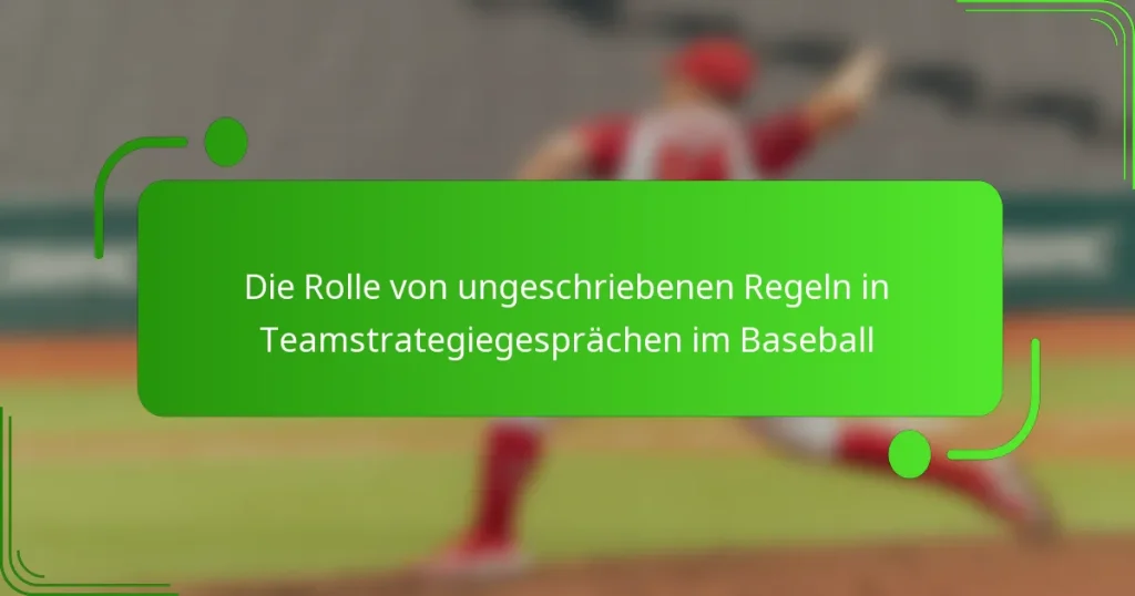 Die Rolle von ungeschriebenen Regeln in Teamstrategiegesprächen im Baseball