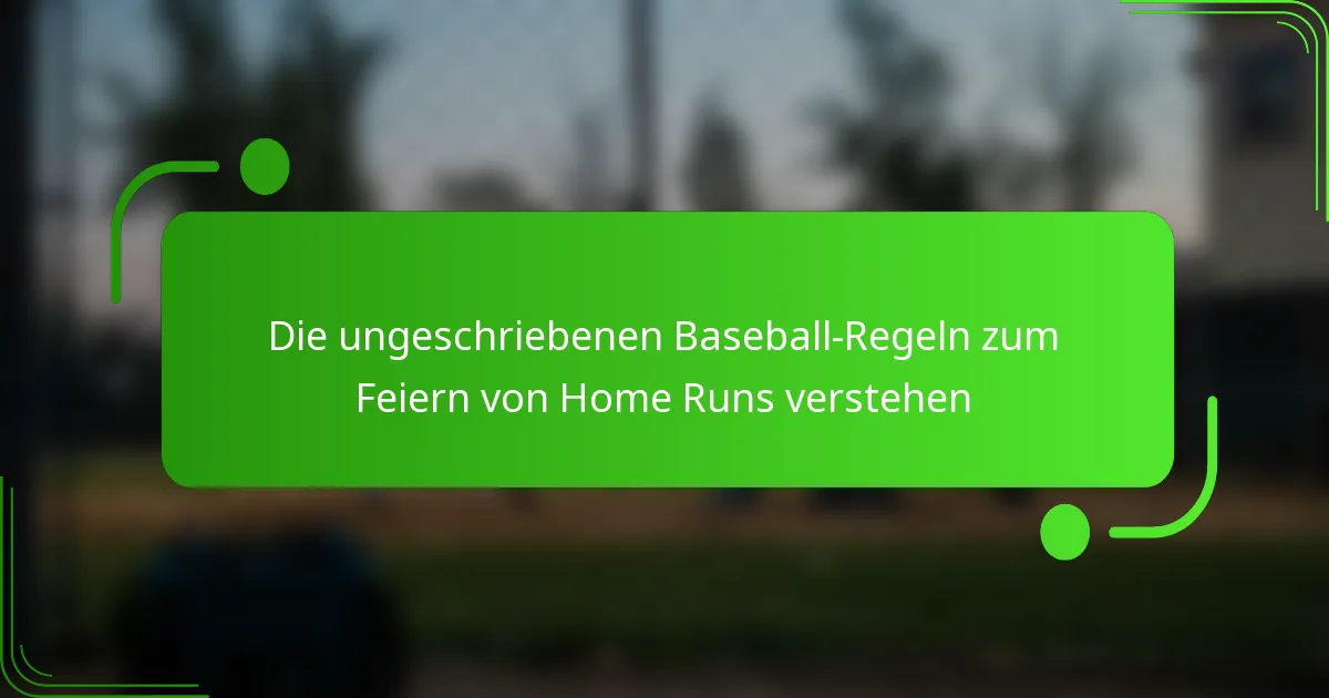 Die ungeschriebenen Baseball-Regeln zum Feiern von Home Runs verstehen