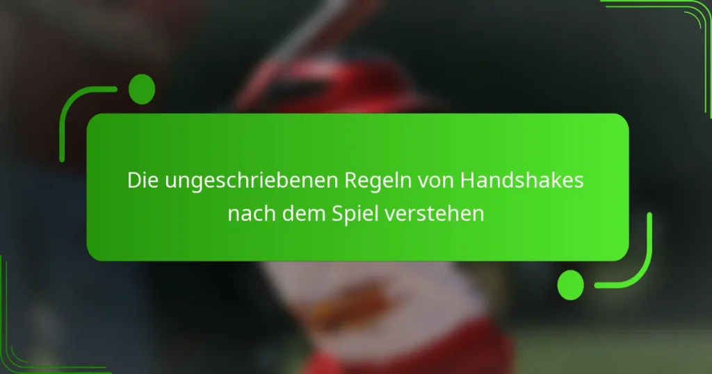 Die ungeschriebenen Regeln von Handshakes nach dem Spiel verstehen