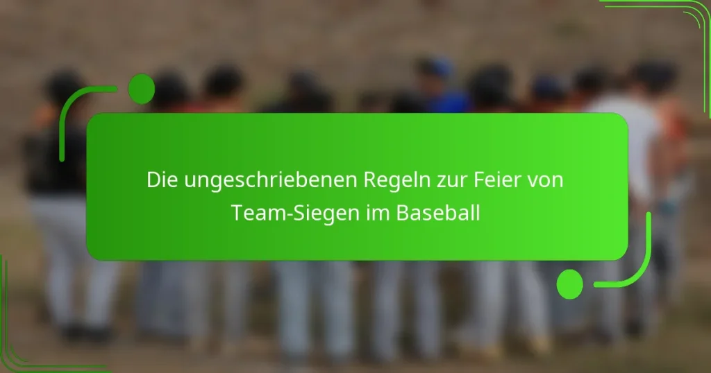 Die ungeschriebenen Regeln zur Feier von Team-Siegen im Baseball
