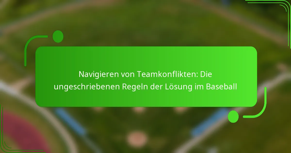 Navigieren von Teamkonflikten: Die ungeschriebenen Regeln der Lösung im Baseball