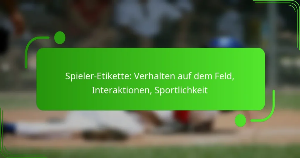 Spieler-Etikette: Verhalten auf dem Feld, Interaktionen, Sportlichkeit