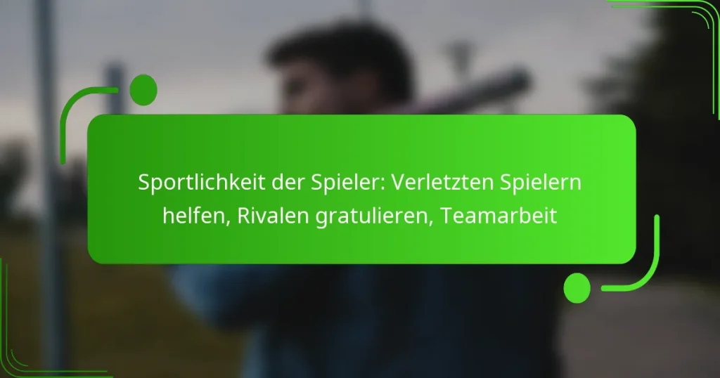 Sportlichkeit der Spieler: Verletzten Spielern helfen, Rivalen gratulieren, Teamarbeit