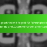 Ungeschriebene Regeln für Führungsrollen, Mentoring und Zusammenarbeit unter Spielern